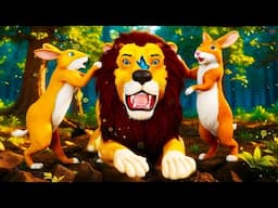 Lion vs Crazy Rabbits: Bison to the Rescue | Funny Animals Adventures 2025