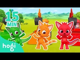 Dig, Dig! Where is My Tail? 🔍 🥚 🦖｜15 min｜Compilation｜Learn Color for Kids｜Hogi Colors｜Hogi Pinkfong