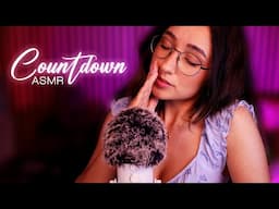 ASMR | Slow Countdown + Fluffy Mic Brushing ❤️ (1 HOUR w/ black screen)