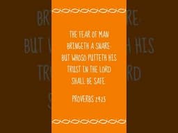 Proverbs 29:25 ✝️ Bible Verse of the Day