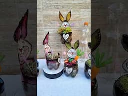 Lindos coelhinhos feitos com garrafas PET #bunny #pascoa #easter # façavocêmesmo #decor #garden