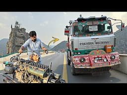 Highway Breakdown: Emergency Engine Repairing a 12Wheeler Truck with Simple Tools!