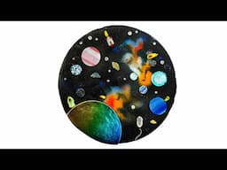 Fused Glass Celestial Circle Scene