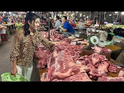 Market show and cooking: Delicious pork belly recipe - Braised crispy pork cooking
