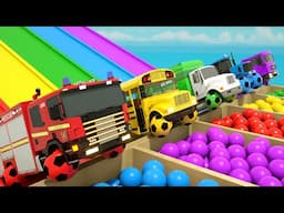 Wheels On the Bus song - Soccer ball shaped wheels -Baby Nursery Rhymes & Kids Songs-SquareWheels TV