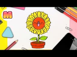 COMO DIBUJAR UN GIRASOL KAWAII ❤️ Dibujos faciles kawaii ❤️ Aprende a dibujar con Jape
