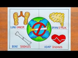 World No Tobacco Day Drawing / How to Draw World No Tobacco Day Poster Easy Step by Step