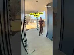 Delivery driver freezes at the sight of a “beast” #shorts