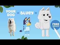 Draw Your Dog as a Bluey Character 🐶 Full Tutorial + Free Template