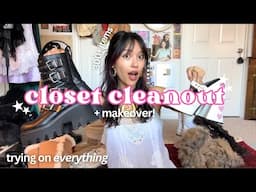 ORGANIZING & CLEANING OUT MY (insane) CLOSET!! decluttering & an extreme makeover!