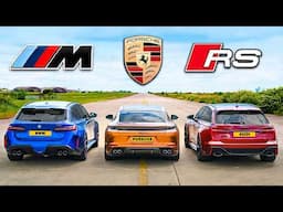 BMW M5 Touring v Panamera Turbo v RS6 Perf: DRAG RACE