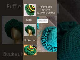 Ruffle crochet bucket hat by #shylercrochets #crochet #crochetpattern #handmade #crochettutorial