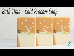 Cold process soap making, sculpted layers soap, bath time soap.