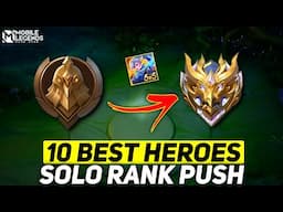 10 BEST HEROES IN MLBB FOR SOLO RANK PUSH | META HEROES IN MOBILE LEGENDS | JASLEEN TUTORIAL GUIDE