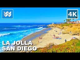 [4K] LA JOLLA COVE BEACH WAVES ☀️ San Diego California 2025 Coast Trail Walking Tour Vlog