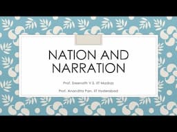Nation and Narration