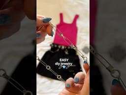 the EASIEST #diyjewelry I’ve EVER made! 🧷💎 safety pin necklace