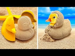 Summer Is Here 🏖️ Time For Sand Duckies! 🐥 *Best Beach Hacks And Gadgets*