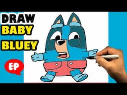 How to Draw Bluey - Baby Bluey