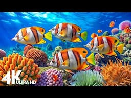 Aquarium 4K VIDEO(ULTRA HD) - Amazing Beautiful Coral Reef Fish, Relaxing Sleep Meditation Music