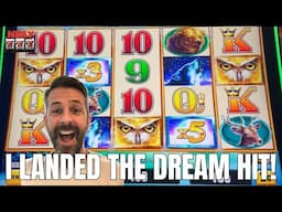 JACKPOT!!! OMG I landed the DREAM HIT playing Timberwolf Triple Power Slot!