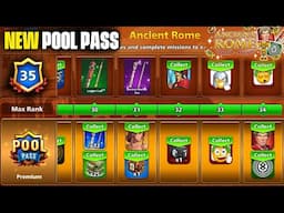 New Pool Pass ANCIENT ROME Season Level Max + indirect denial in Royal Arena 100M Table 8 Ball Pool