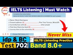 IELTS Listening Practice Test 2025 with Answers | ACTUAL Exam - 702