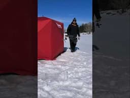 Ice fishing in the snow! #icefishing #eskimo #fishingequipment #outdoorarmy #reels