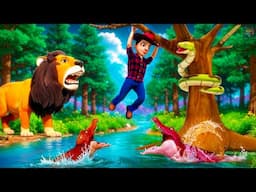 Lion, Snake & Crocodile Attack the Farmer! Epic Survival Adventure in the Wild Begins Now