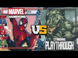 SpiderMan vs Standard Rhino - Marvel Champions True Solo Playthrough