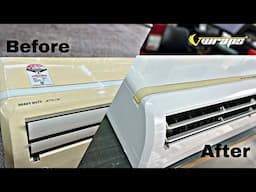 AC Restoration Like New! | Gloss White Vinyl  Wrap on AC @VwrapsSikar