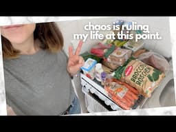 *chaotic* but realistic vegan grocery haul | What I buy on a budget as a 39-year-old living alone