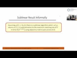 $(1+\epsilon)$-Approximate Sub-Linear and Dynamic Matching, Peter Kiss | LMS CS Colloquium 2024