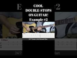 COOL DOUBLE-STOPS ON GUITAR! Example #2  #shortsfeed #bluescommunity #easyguitarlesson #bluesguitar