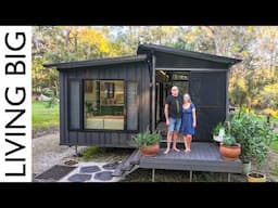 Modern Subtropical Off-Grid Tiny House Powered by Recycled EV Car Batteries