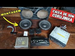 🔴Como Montar Caixa de Som Corujinha 🔊 COM RÁDIO DE CARRO e Alto-Falantes 12V