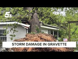 Storm damage in Gravette