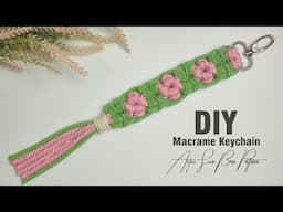 DIY Macrame Keychain | Macrame Aztec Sun Bar Pattern