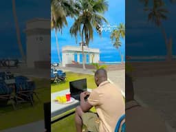 POV: Working From The Beach as A Freelance Graphic Designer #shorts