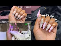 How to do GEL X NAILS at home 🩷 | Easy nail art + Step by step Gelx tutorial