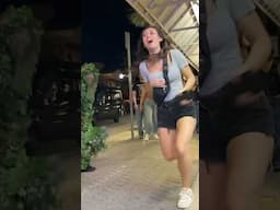 Her gum went flying 😂 bushman prank #funny #scareprank #pranks #bushmanprank