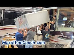 Prevost Marathon Coach New Refrigerator Through Windshield