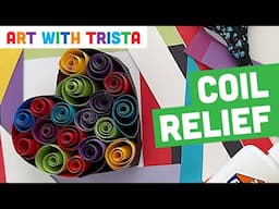 3D Heart Relief Sculpture With Quilling Art Lesson Video Tutorial  - Art With Trista