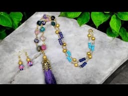 How to Make a Colorful Beaded Necklace with Tassel | Easy DIY Jewelry Tutorial