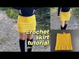 crochet mini skirt tutorial✨ easy & beginner friendly🌻