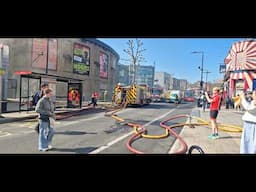 Firefighters Extinguishing a Fire in Camden Town | next to the Roundhouse Chalk Farm Road London