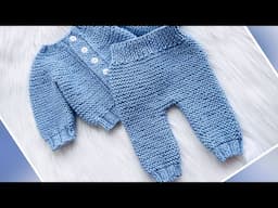 Little Laurel Baby Pants, Trousers, Leggings to Match Cardigan EASY GARTER STITCH Left Hand