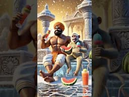 Farmer and Monkey Built the World's Coolest Ice Slide ! ❄️🔥 #shorts #ai #youtubeshorts