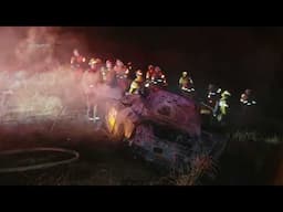 Acton Car Fire Extends into Brush