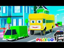 Wheels On The Bus Go Round and Round | Watch New Nursery Rhyme | Pilli Go Preschool Nursery Rhymes